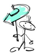 artistic drawing of a stick figure holding a sign pointing to resources